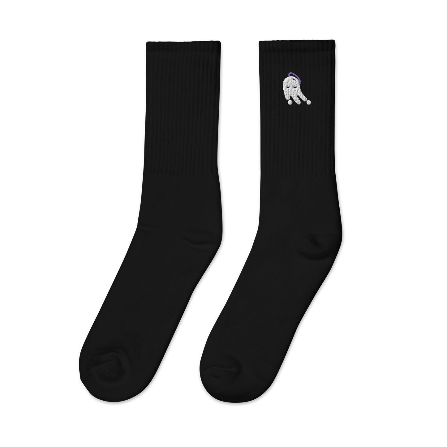 Embroidered Ghost High Socks